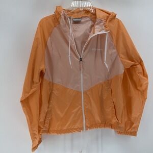 Columbia Flash Forward Windbreaker Jacket Women's Medium Orange Packable
